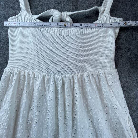 ASOS Design Dress 6 White Eyelet Babydoll Crochet Feminine Romantic Summery - Picture 7 of 8